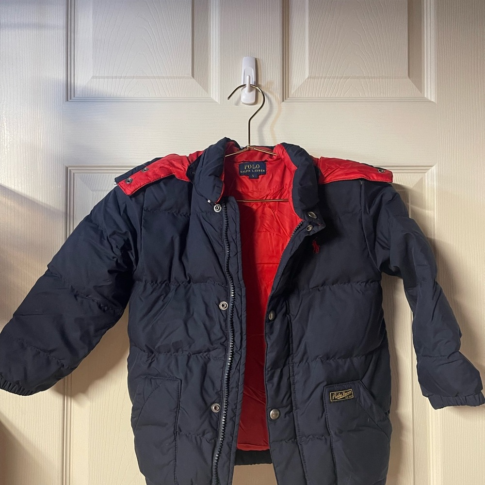 Polo by Ralph Lauren Kids Puffer Jacket in Navy and Red